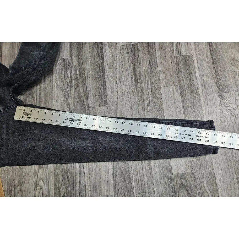 J. Crew‎ Womens Size 27 Mercantile Pockets Whiskered Black Grey Denim Jeans